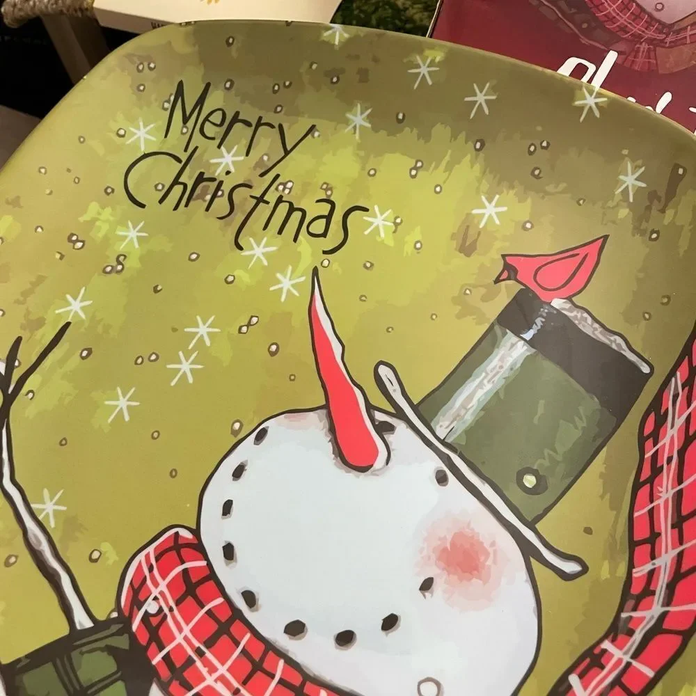 Snowman Christmas Plates Melamine Ceramic Wind Up Vintage Snowman Pier 1 Wine